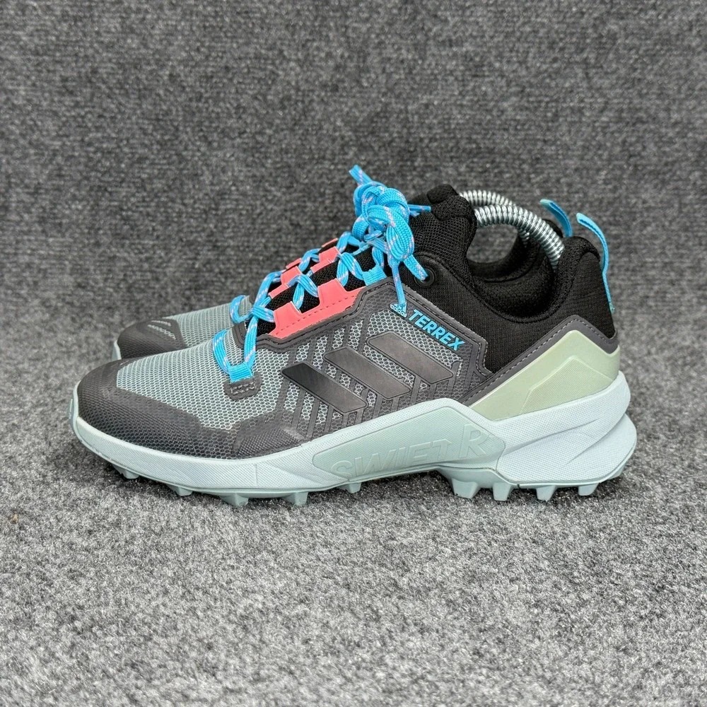 Adidas Terrex Swift R3 Hiking Shoes Women 6.5 Magic Grey Acid Red Athletic Trail